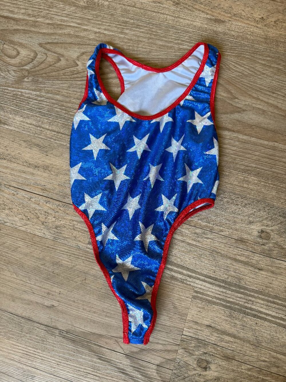 Patriotic Star Print Bodysuit Wonder Woman / space cowgirl halloween costume
